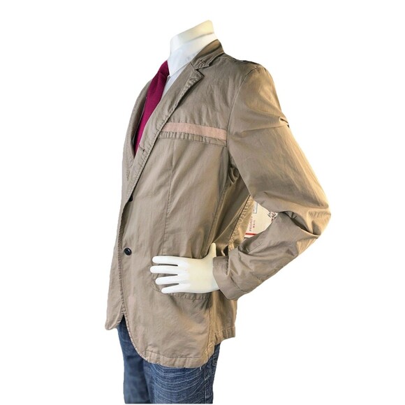 Hugo Boss Men Sz 46R Military Jacket Orange Label Cotton Canvas Sport Coat - Picture 1 of 15